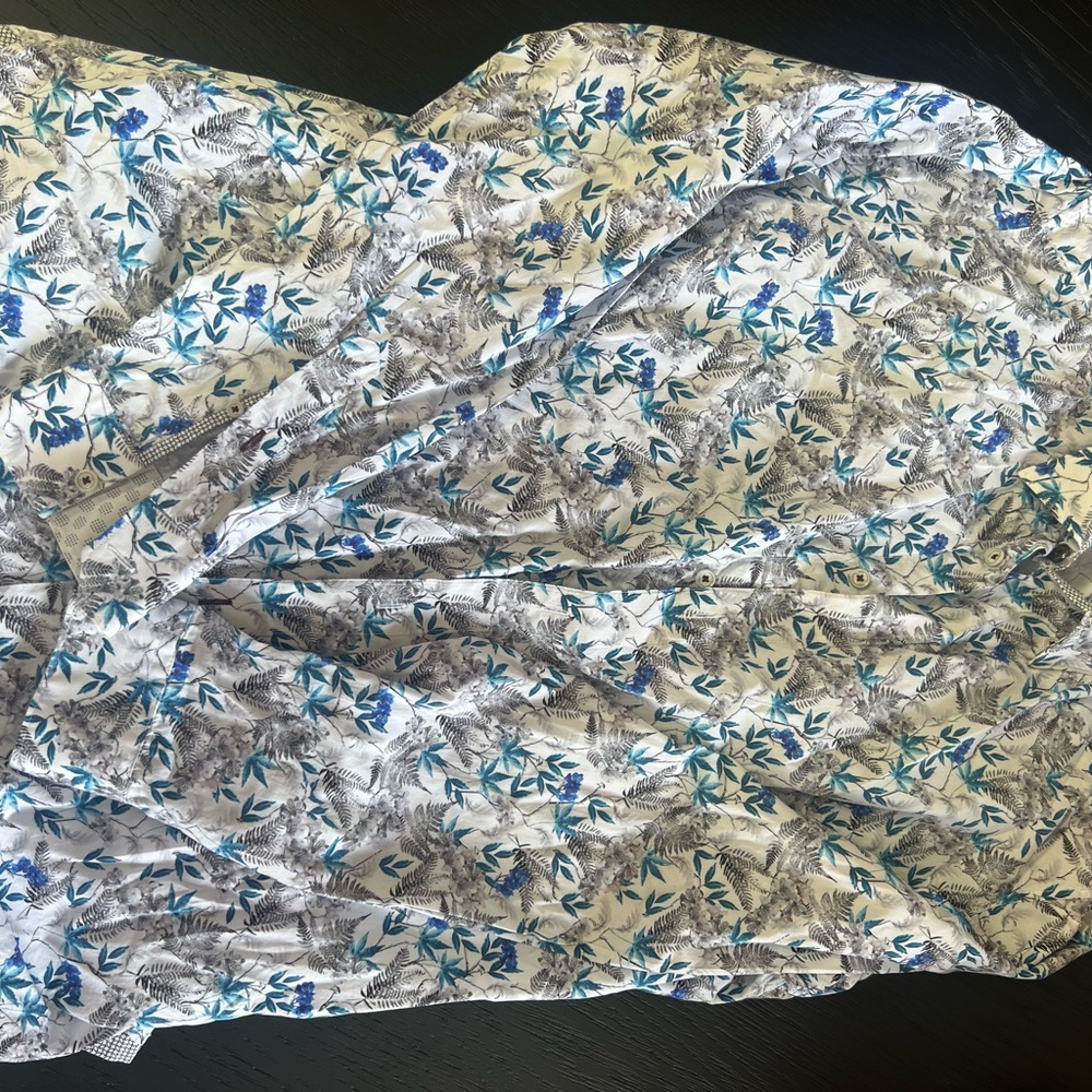 Ted Baker Blue and Gray Floral Bedding Sheets